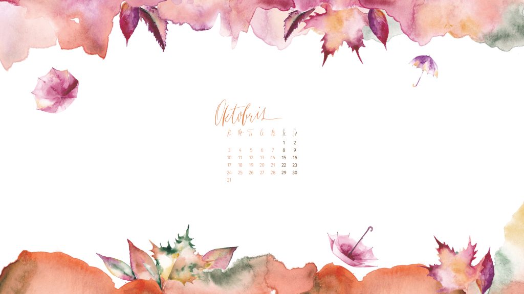 Manilla wallpaper october desktop - calendar