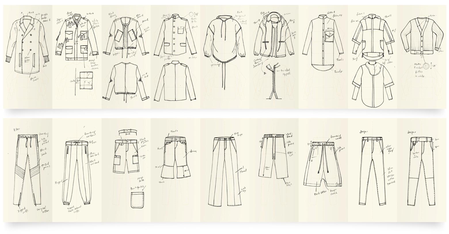 Skiču lapu komplekts Fashionary Paper Panel, Mens flat