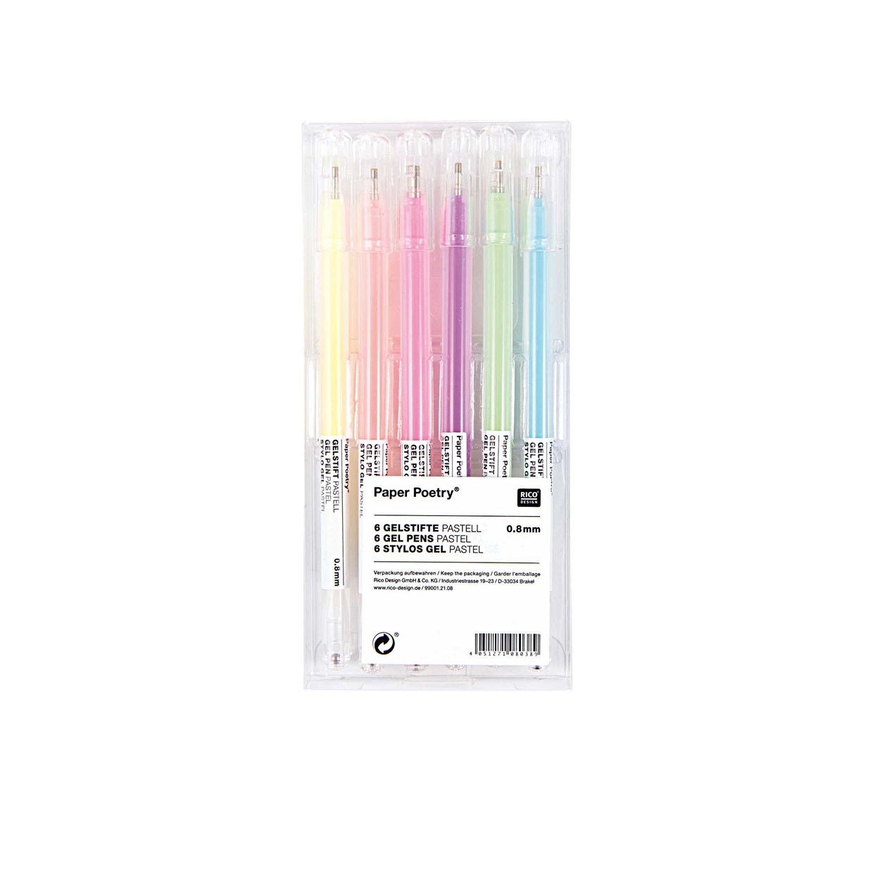 Gēla pildspalvu komplekts, Pastel, 6 gb.