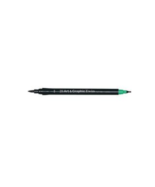 Flomāsters ZIG Art and graphic twin pen, black 009, melns