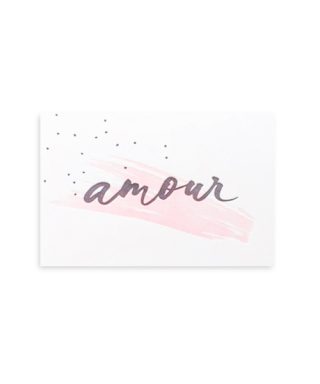 Kartīte Amour, Brush & Confetti, Rozā triepiens, Conquero 300gr