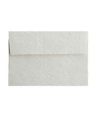 C5 izmēra rokas lējuma papīra aploksne COTTON,  balta