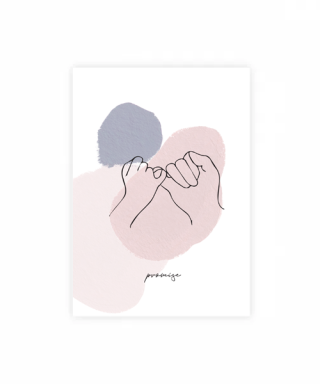Kartīte Promise, Pastel Line art, Liene Geidāne
