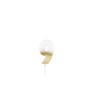 Dzimšanas dienas svece Nr. 9, Gold Ombre