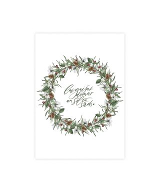 Kartīte Lai gaišas domas, Wreath, White bloom, Manilla