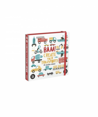 Koka zīmogu komplekts Bam! Create your Transports