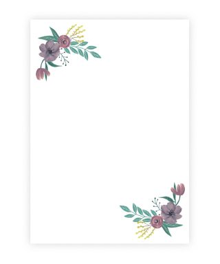 Vēstuļu lapa Blooming Anetta, A4, Manilla