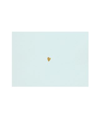 Kartīte Heart, Pastel blue, Gold, Manilla