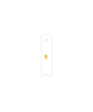 Etiķete Slim, Heart, Snow white, Gold, Manilla