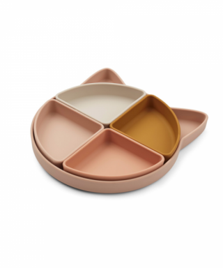 Šķīvis ar sadalījumu Arne divider, Cat rose multi mix, Liewood