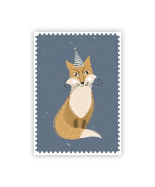 Pastkarte Fox, Woodland Friends, Manilla x Liene Vilmane
