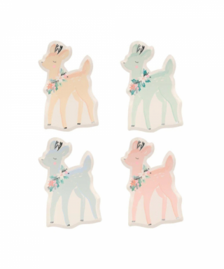 Papīra šķīvju komplekts Pastel Deer, 8 gab, Meri Meri