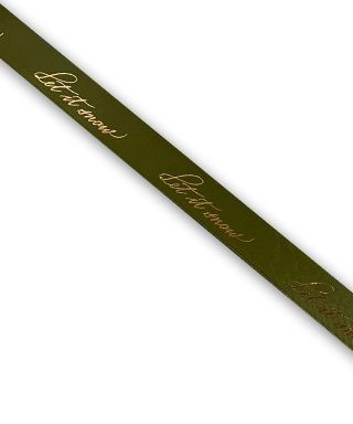 Satīna lente Gold, Let it snow, 2.5 cm, 1 m