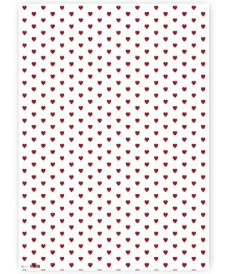 Dāvanu iesaiņojamais papīrs Red hearts, Bold Love, abpusējs, loksne