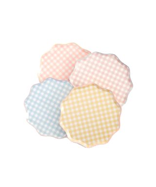 Papīra šķīvji Gingham, 12 gab., Meri Meri