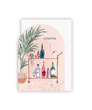 Kartīte Bar Cart Cheers, Cocktails Birthday
