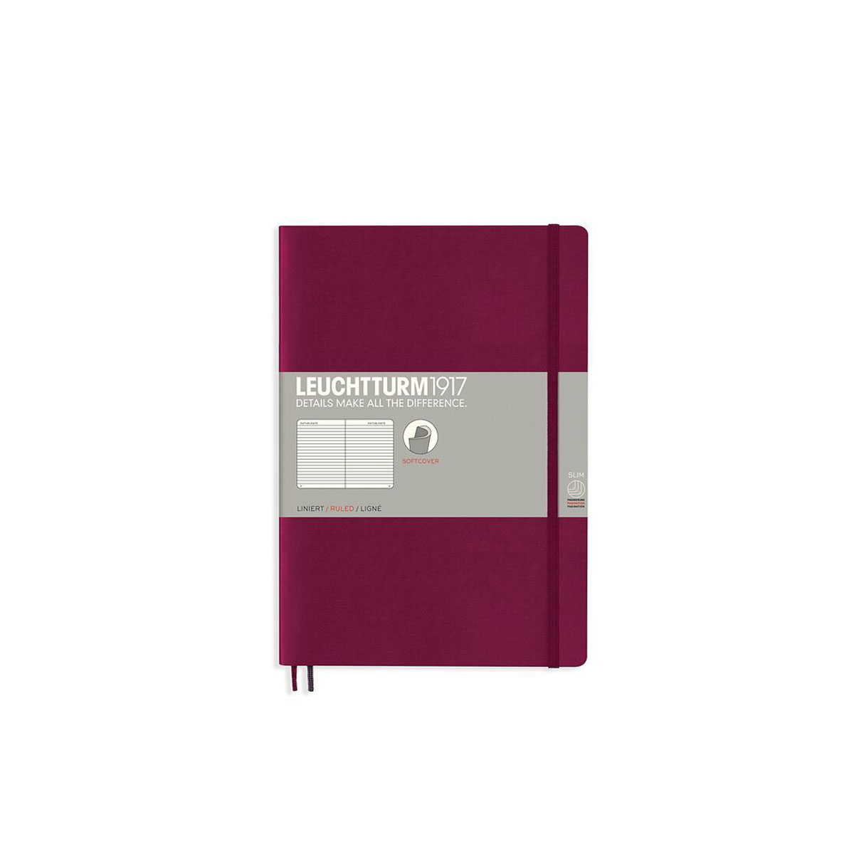 Piezimju-gramata-Composition,-Port-Red,-liniju,-Softcover,-Leuchtturm1917