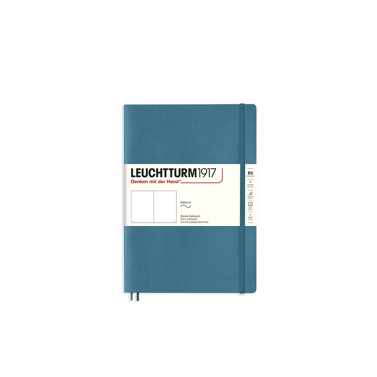 Piezimju-gramata-Stone-Blue,-B5,-tuksas,-Softcover,-Leuchtturm1917