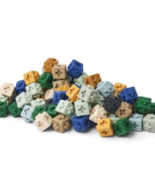 Rotaļu kluči Links building blocks, Midnight navy multi mix, 100 gab., Liewood