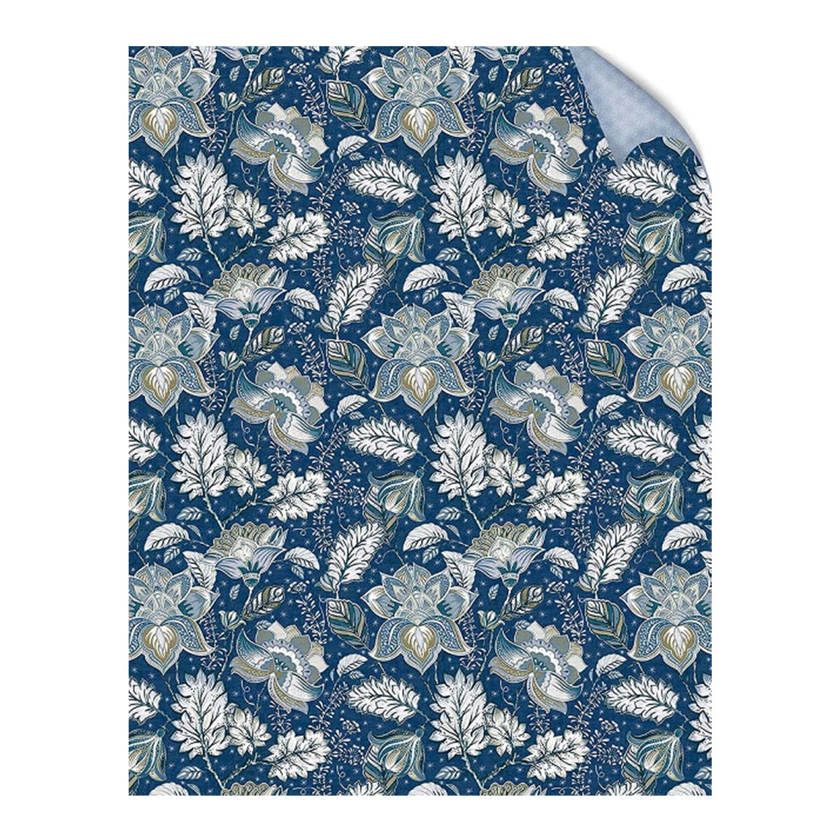 Davanas-iesainojamais-papirs-Navy-and-white-ice-flowers,-loksne