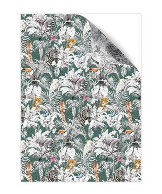 Dāvanu iesaiņojamais papīrs Tropical Animals, loksne