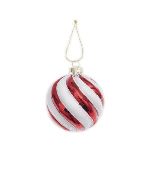 Dekors Glass ball, Red and White Stripes