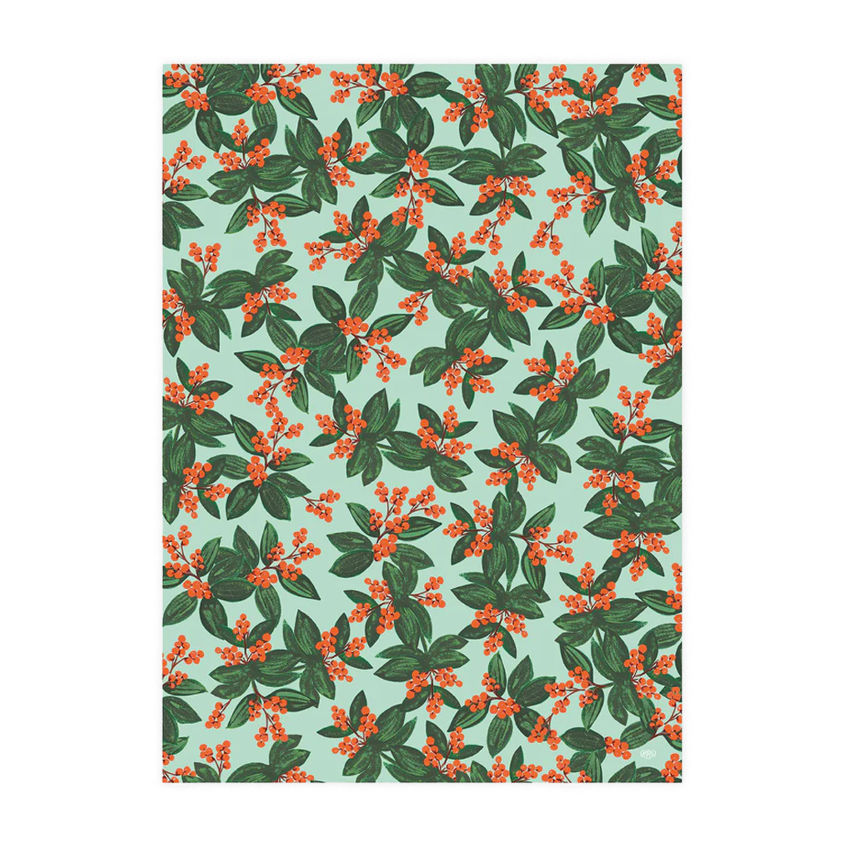 Davanu-iesainojamais-papirs-Winterberries,-Mint,-loksne,-Rifle-Paper-Co