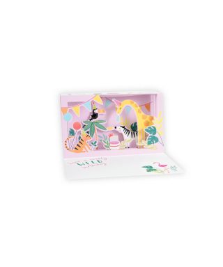 Kartīte Jungle Birthday Delighted Shadowbox, Up With Paper
