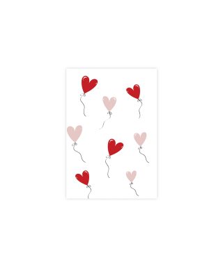 Greeting card Heart Balloons, Love icons, red, Manilla