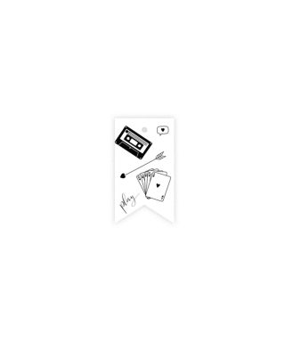 Gift tag Play, Black & White, Love Icons, Manilla