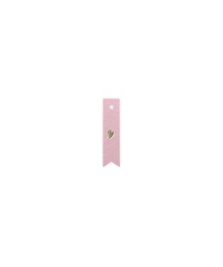 Etiķete Slim, Heart, Old rose, Gold, Manilla