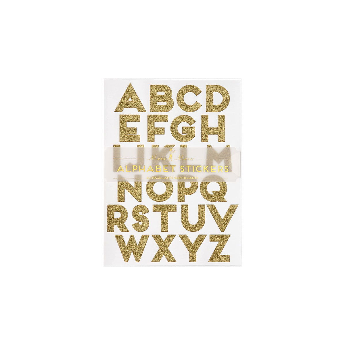 Uzlimju-komplekts-Gold-Glitter-Alphabet,-10-loksnes,-Meri-Meri