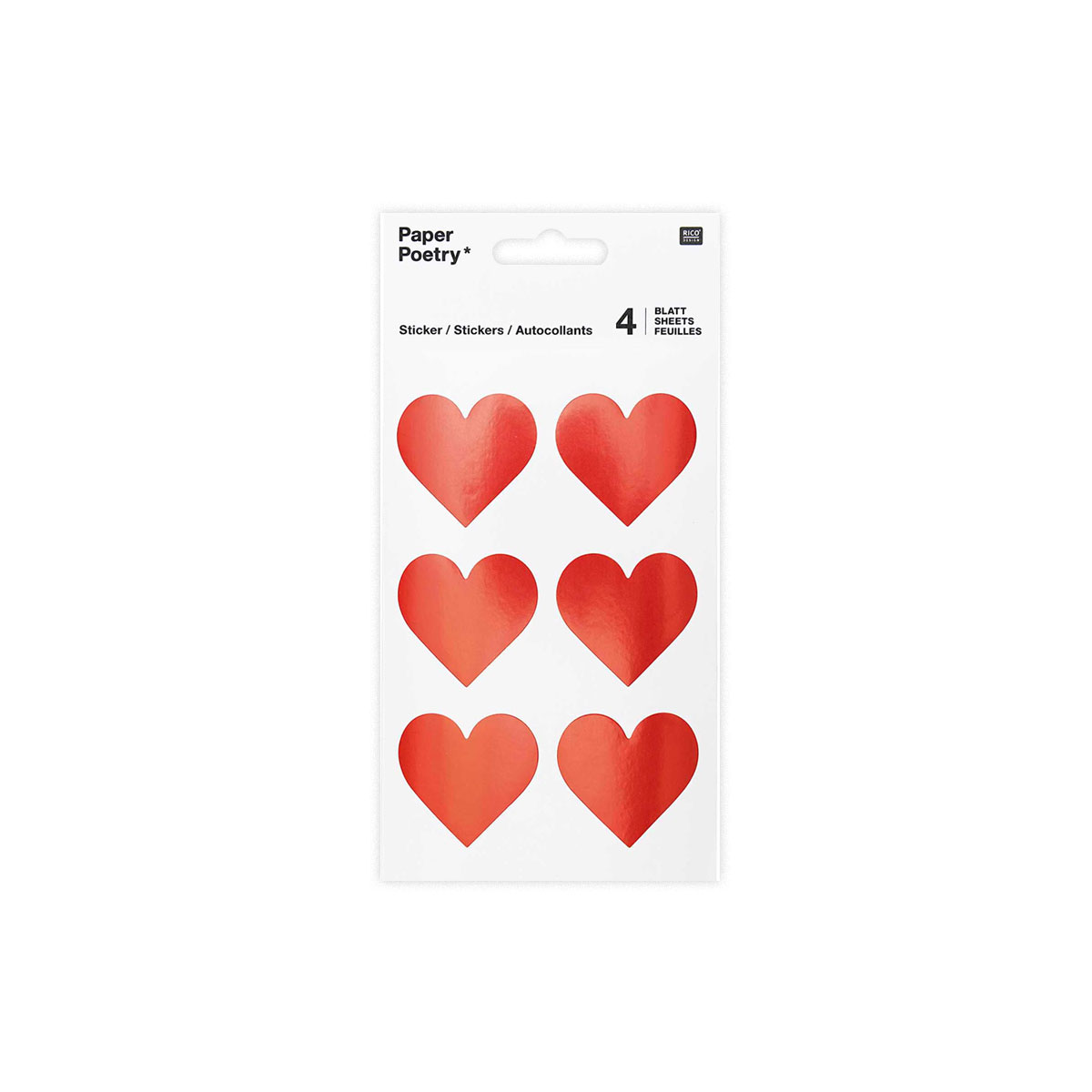 Uzlimju-komplekts-Hearts,-red,-big,-papira