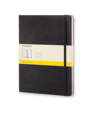 Piezīmju grāmata Moleskine Classic, melna, cieti