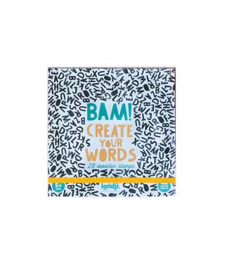 Koka zīmogu komplekts Bam! Create your words, Londji