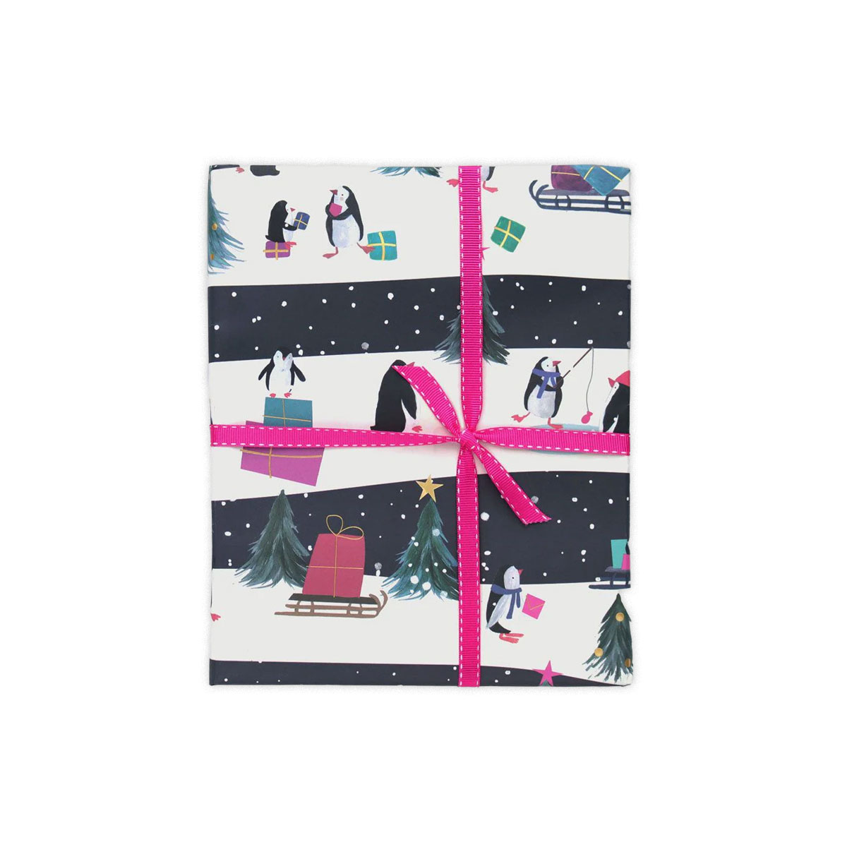 Davanu-iesainojamais-papirs-Festive-Penguin,-loksne