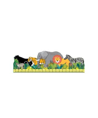 Lineāls - grāmatzīme Jungle Animals