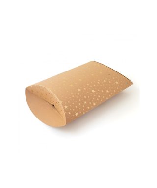 Iepakojuma aploksne Pillow box, Craft, Golden Stars, large
