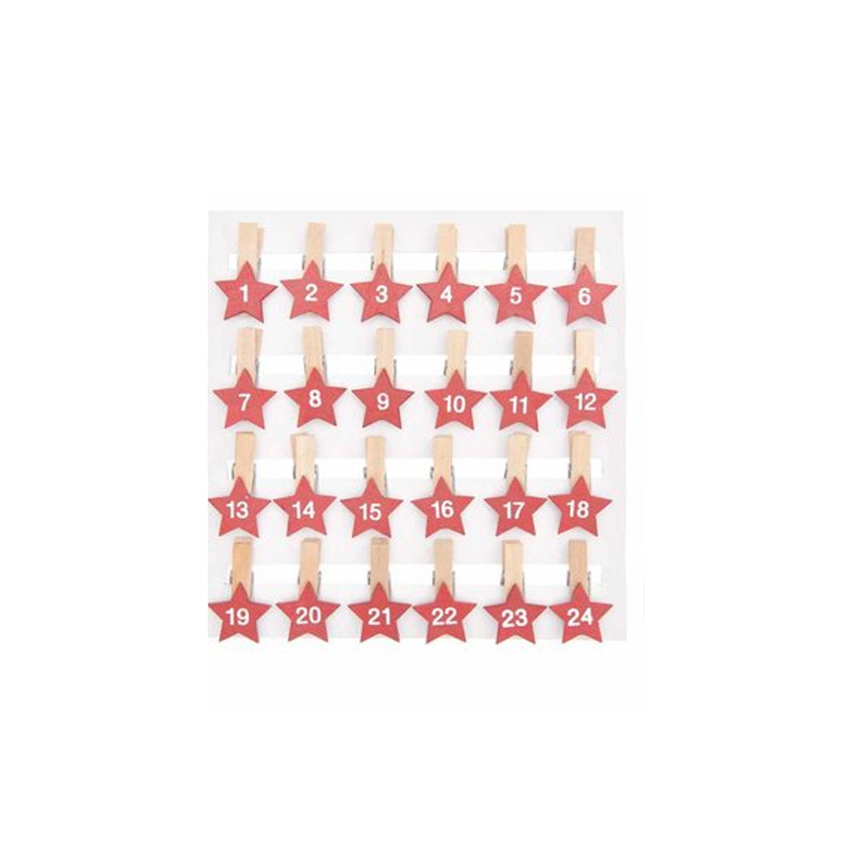 Knagisu-komplekts-Advent,-Red-stars,-24-gab.