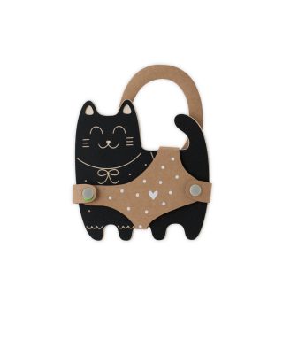 Koka rotaļlieta Black Cat, zīmēšanai ar krītu