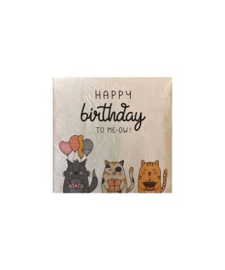 Salvetes Happy birthday to meow, 20 gab.