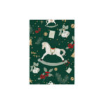 Kartite-Rocking-Horse,-Dark-Green,-Winter-Magic,-Manilla
