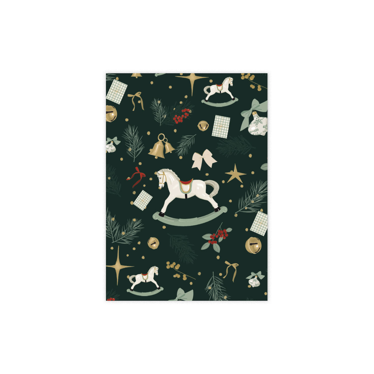 Kartite-Rocking-Horse,-Green,-Winter-Magic,-Manilla