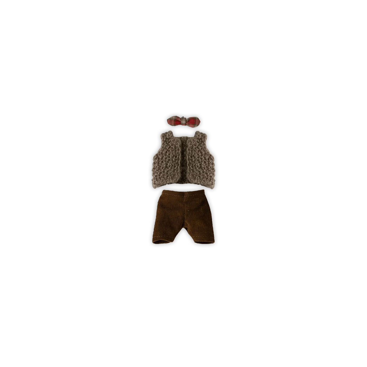 Apgerbs-pelei-Grandpa,-Vest,-pants-and-bowtie,-Maileg
