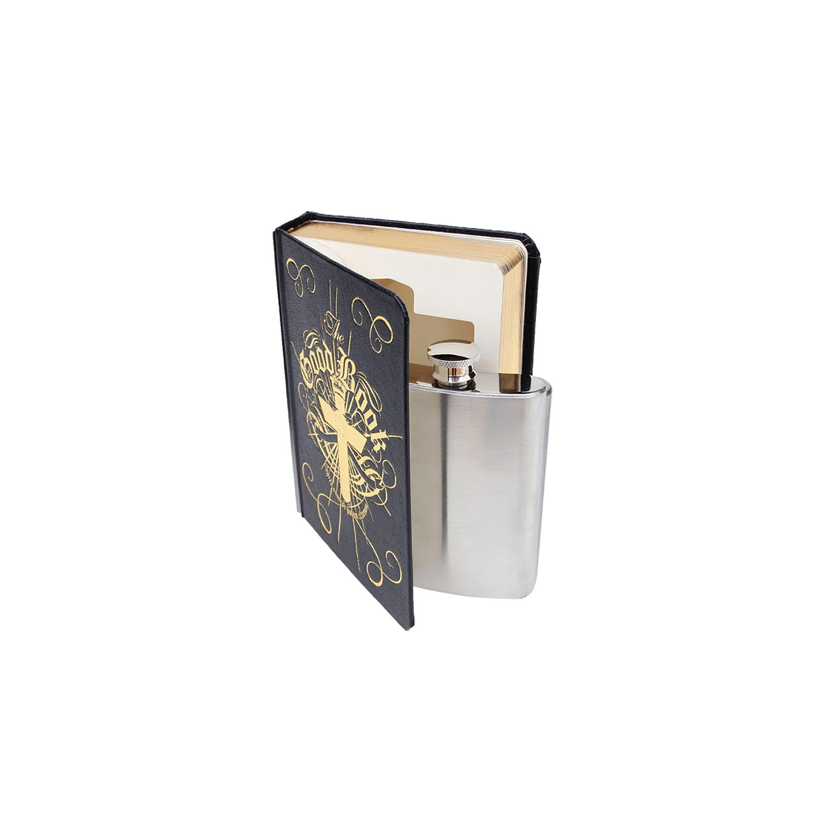 Blaske-Fancy-Good-Book,-Flask-In-A-Book,-Black