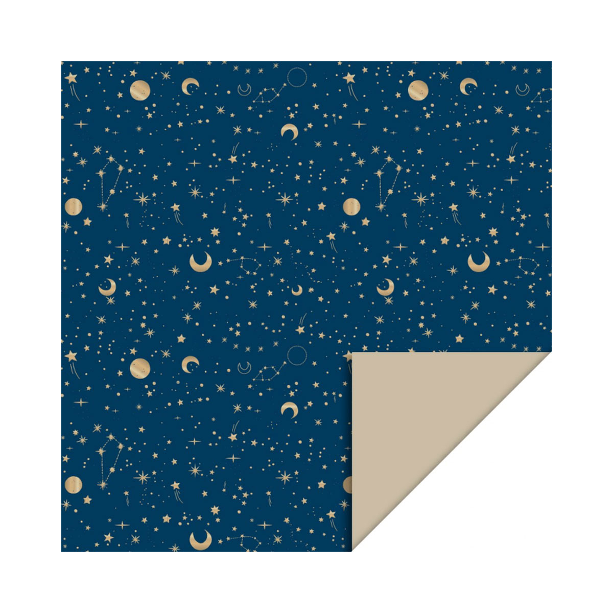 Davanu-iesainojamais-papirs-Galaxy-Midnight-Blue-Gold-foil,-rullis