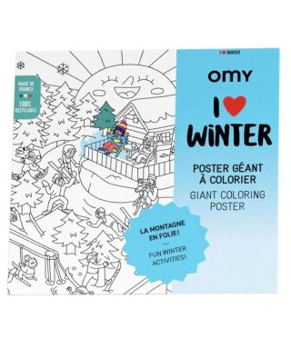 Krāsojamais plakāts I love winter, Giant Poster, OMY