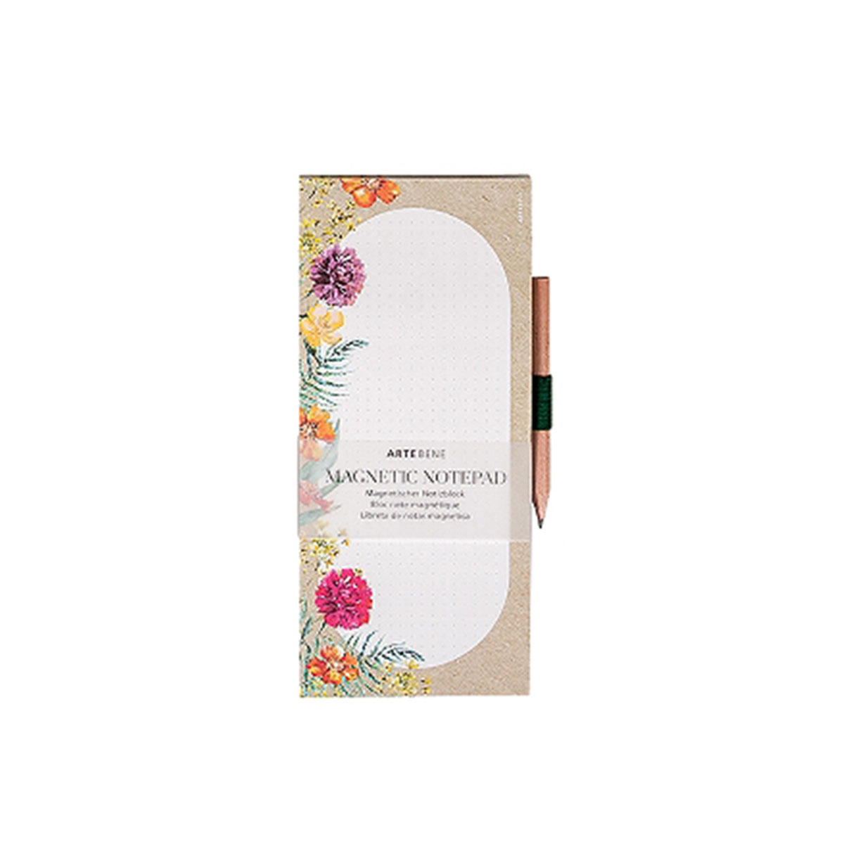 Magnetisks-piezimju-bloks-ar-zimuli,-Oval-frame,-flowers