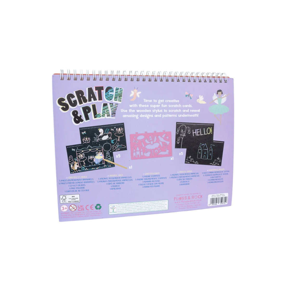 3_Gramata-Scratch-&-Play,-Enchanted,-ar-trafaretu,-Floss-and-Rock