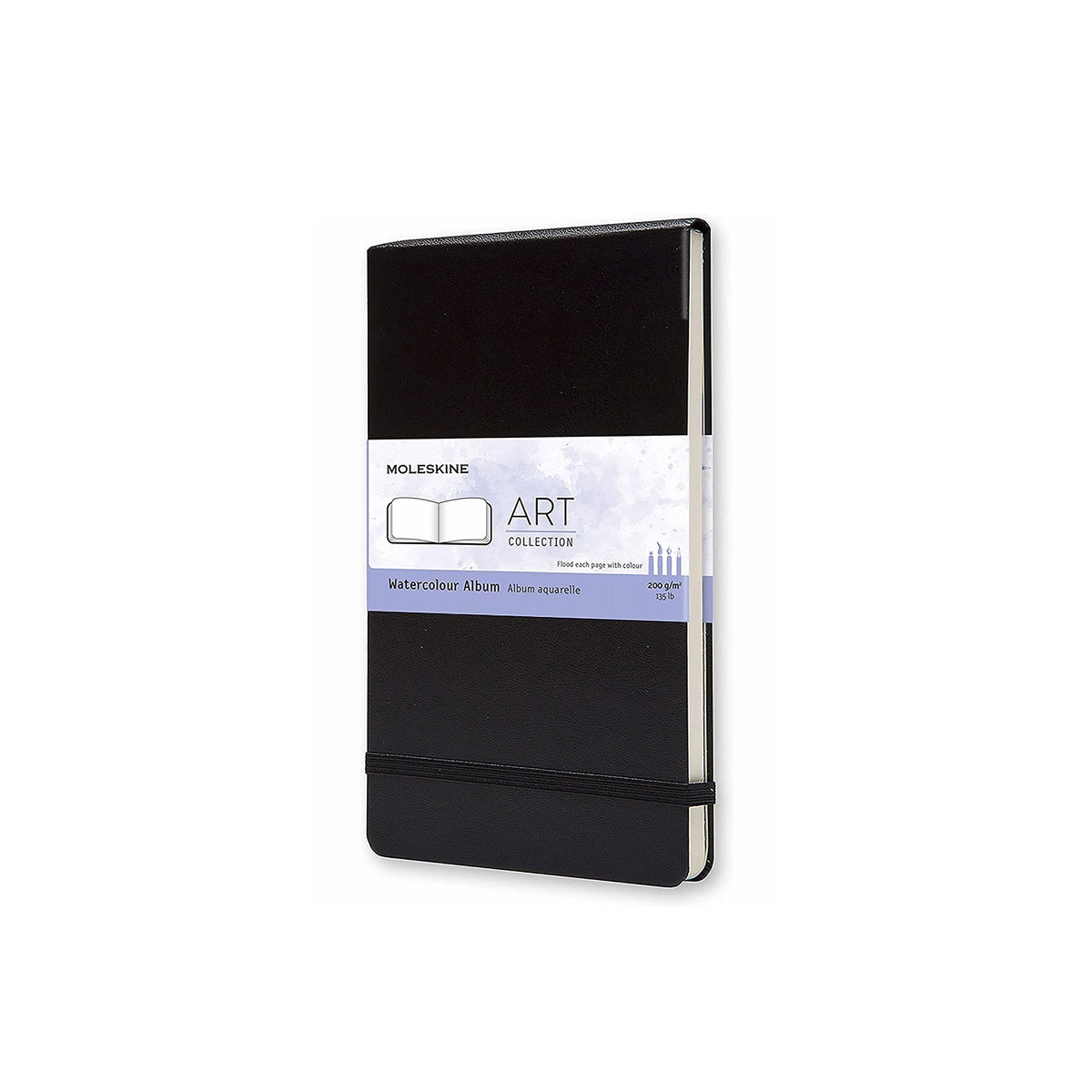Akvarelu-albums-Moleskine,-13-cm-x-21-cm,-Black,-72.-lpp.